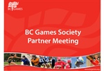 BC Games Partners Meeting